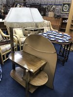 Lot 171 - A 1930S SMOKERS TABLE AND A WALL MIRROR