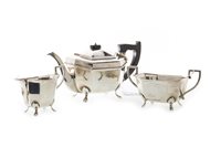 Lot 830 - A SILVER TEA SERVICE