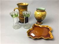 Lot 183 - A ROYAL DOULTON WATER JUG ALONG WITH OTHER CERAMICS AND GLASS