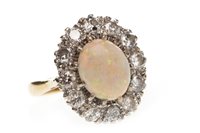 Lot 77 - AN OPAL AND DIAMOND RING