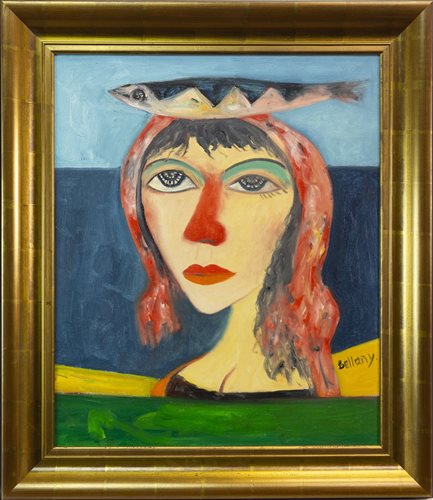Lot 9 - NORTH SEA MAIDEN, AN OIL ON CANVAS BY JOHN BELLANY
