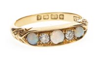 Lot 31 - AN OPAL AND DIAMOND RING