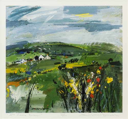 Lot 53 - HILL FARM, A LIMITED EDITION LITHOGRAPHIC PRINT BY HAMISH MACDONALD