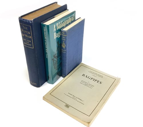 Lot 1497 - A LOT OF BOOKS ON BAGPIPING INCLUDING 'THE PIPES OF WAR'