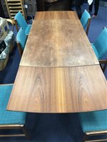 Lot 285 - A G-PLAN DINING TABLE AND SIX CHAIRS