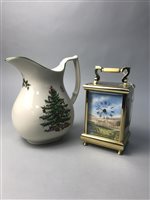 Lot 308 - A BRASS CARRIAGE CLOCK AND A SPODE JUG