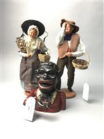 Lot 336 - A NOVELTY MONEY BANK AND TWO FIGURES