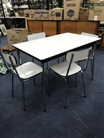 Lot 165 - FORMICA AND CHROME DINING TABLE AND FOUR CHAIRS
