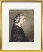 Lot 479 - PORTRAIT OF A LADY, A WATERCOLOUR BY HENRY WRIGHT KERR
