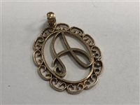 Lot 545 - AN INITIAL PENDANT IN THE FORM OF THE LETTER A
