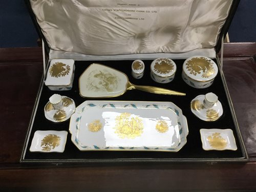 Lot 67 - A STAFFORDSHIRE DRESSING TABLE SET