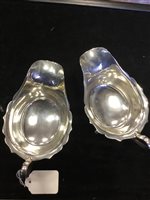 Lot 805 - A PAIR OF SILVER SAUCE BOATS