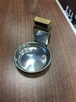 Lot 822 - A PAIR OF SILVER SALT AND PEPPER SHAKERS, CIGARETTE CASE, TWO VESTA CASES, AND MATCHBOX HOLDER