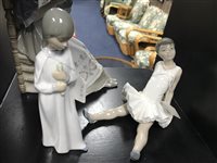 Lot 36 - A LLADRO FIGURE AND TWO NAO FIGURES