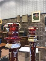 Lot 1202 - A LOT OF MID-19TH CENTURY BAVARIAN RUBY GLASS WARE
