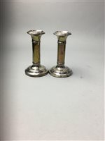 Lot 20 - A PAIR OF SILVER CANDLESTICKS AND SILVER CUTLERY