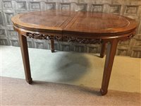 Lot 1135 - CHINESE HARDWOOD DINING TABLES AND CHAIRS