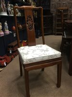 Lot 1135 - CHINESE HARDWOOD DINING TABLES AND CHAIRS