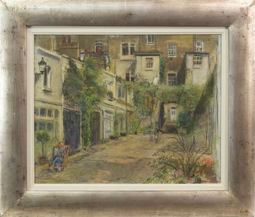 Lot 74 - A LONDON MEWS, A PASTEL ON PAPER BY ANTHONY ARMSTRONG