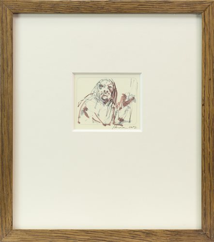 Lot 621 - AN INK AND WASH, BY PETER HOWSON