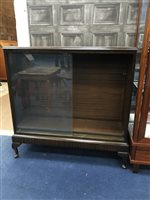 Lot 155 - A NEST OF TABLES, BOOKCASE AND FIRESCREEN
