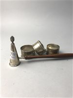 Lot 143 - A LOT OF SILVER INCLUDING A CANDLE SNUFFER