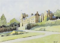 Lot 292 - COUNTRY ESTATE, A WATERCOLOUR BY IRVINE RUSSELL