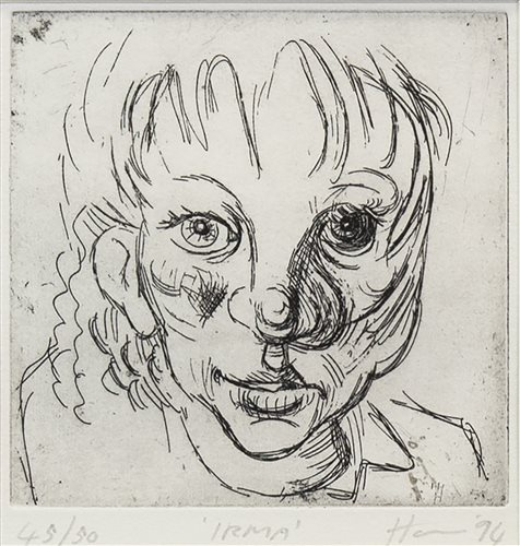 Lot 631 - IRMA, A LIMITED EDITION DRYPOINT BY PETER HOWSON