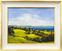 Lot 86 - ROSNEATH POINT FROM OLD GREENOCK ROAD, LANGBANK, AN OIL ON BOARD BY MARION WYLLIE