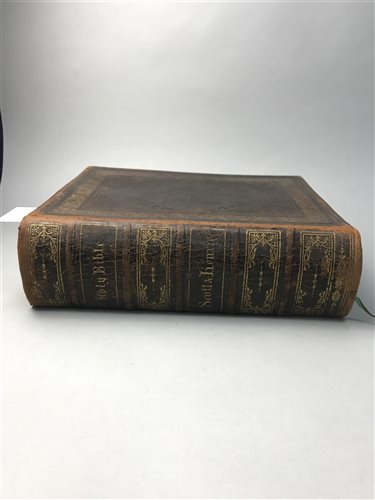 Lot 246 - A VICTORIAN FAMILY BIBLE