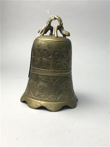 Lot 328 - A CHINESE BRASS TEMPLE BELL