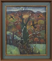 Lot 681 - RAVENS CIRCLING THE TREE OF KNOWLEDGE, BY CHRISTINA BROOKS