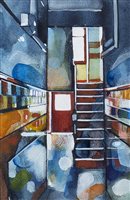 Lot 127 - WALLY REFLECTIONS, A WATERCOLOUR BY BRYAN EVANS