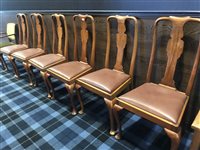 Lot 260 - A SET OF SIX MAHOGANY QUEEN ANNE CHAIRS