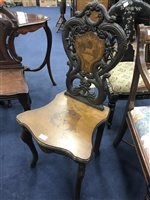 Lot 229 - A VICTORIAN INLAID FOLDING HALL CHAIR