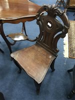 Lot 165 - A VICTORIAN HALL CHAIR