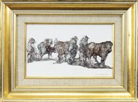 Lot 644 - PORTUGUESE BULL FIGHT, A MIXED MEDIA BY ANDA PATERSON