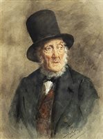 Lot 486 - THE RULING ELDER, A WATERCOLOUR BY HENRY WRIGHT KERR