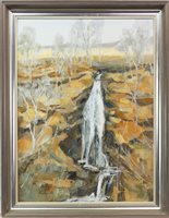 Lot 204 - PEAT DITCH, ISLAY, AN OIL ON CANVAS BY PERPETUA POPE