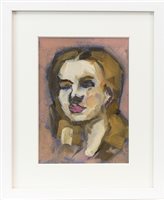 Lot 168 - FEMALE STUDY II, AN OIL ON CANVAS BOARD BY CHRISTOPHER BYRNE