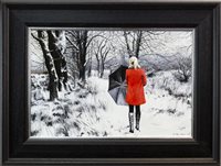 Lot 46 - THE WINTER PATH, AN OIL ON CANVAS BY GERARD BURNS