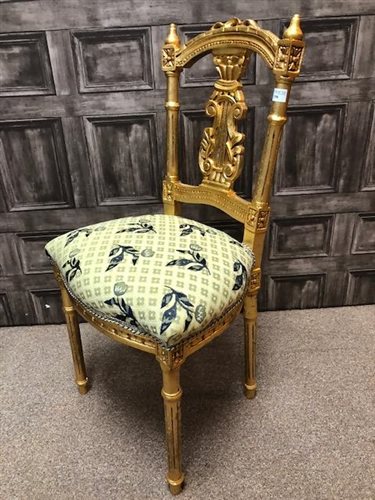 Lot 198 - A ROCOCO GILDED CHAIR