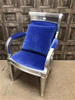 Lot 206 - A SILVERED ARMCHAIR