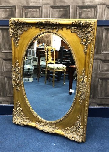 Lot 211 - A LARGE WALL MIRROR