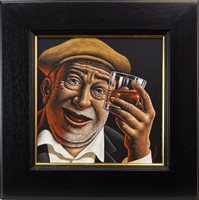 Lot 114 - TO GOOD HEALTH AND HAPPINESS, AN OIL ON CANVAS BY GRAHAM MCKEAN