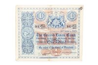 Lot 500 - THE BRITISH LINEN BANK £1 NOTE, 1923