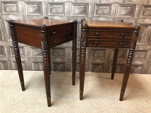Lot 182 - A LOT OF TWO MAHOGANY BEDSIDE TABLES