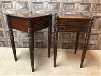Lot 182 - A LOT OF TWO MAHOGANY BEDSIDE TABLES