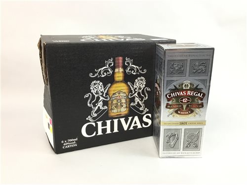Lot 107 - A LOT OF SIX BOTTLES OF CHIVAS REGAL 12 YEARS OLD