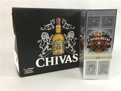 Lot 114 - A LOT OF SIX BOTTLES OF CHIVAS REGAL 12 YEARS OLD